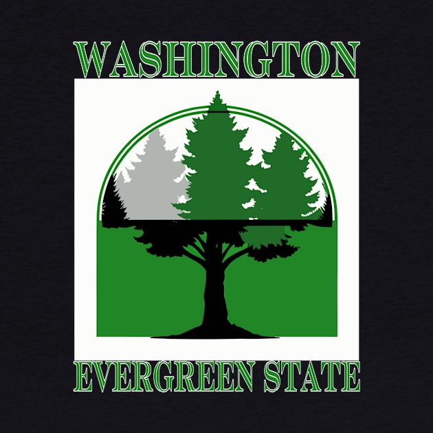 Washington Evergreen State by Lit Birdy